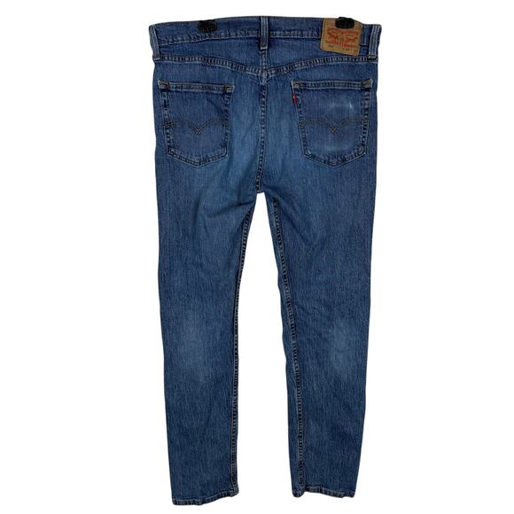 Levi's 502 Jeans Men 34x32 Blue Denim Stretch Pockets Mid-Rise Taper Fit Zip Fly - Picture 2 of 14